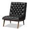Baxton Studio Annetha Black Upholstered Walnut Finished Wood Lounge Chair 144-7933 - alternate 1